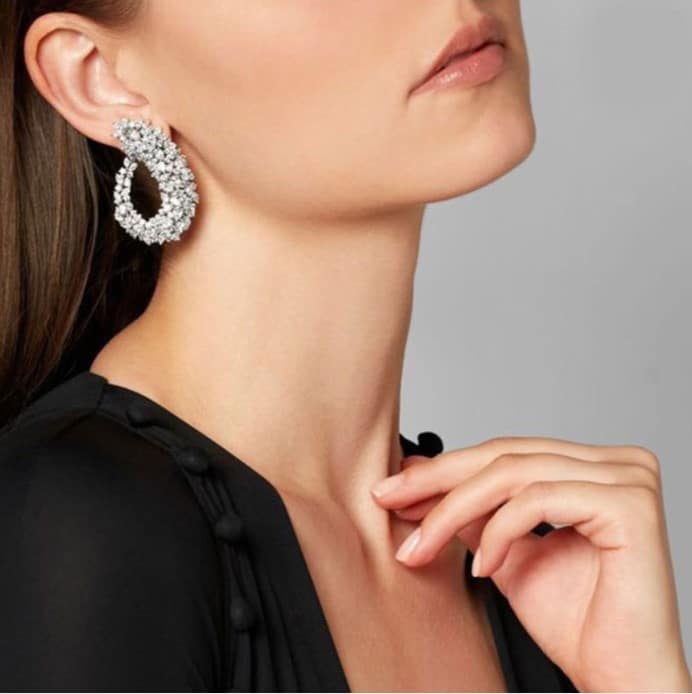 Crystal Frost Curl Drop Earrings