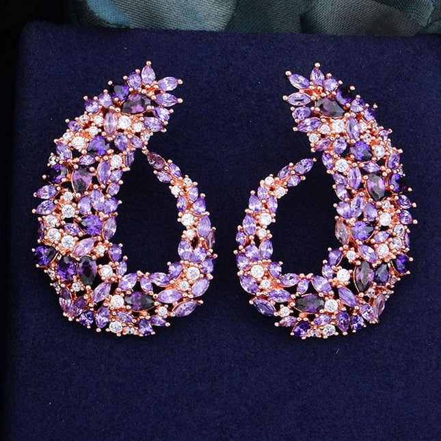 Crystal Frost Curl Drop Earrings - Wnkrs