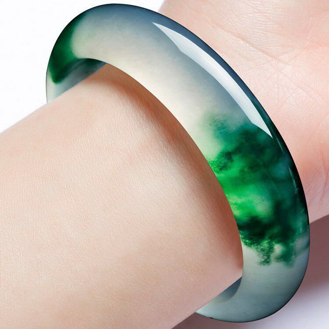 Fusion Natural Jade Bangle Bracelet - Wnkrs