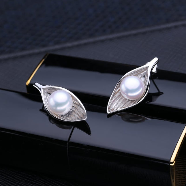 Leaves Shaped 925 Silver Pearls Women's Jewelry 4 pcs Set - Wnkrs