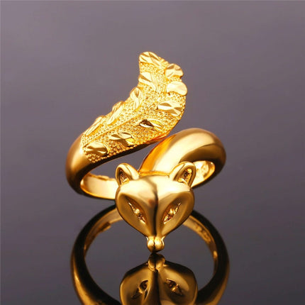 Cute Fox Design Women's Bypass Ring - Wnkrs