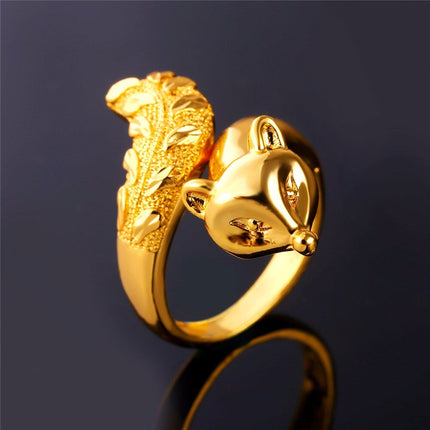 Cute Fox Design Women's Bypass Ring - Wnkrs