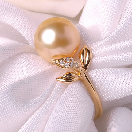 18K Gold Simple Pearl Ring for Women - wnkrs