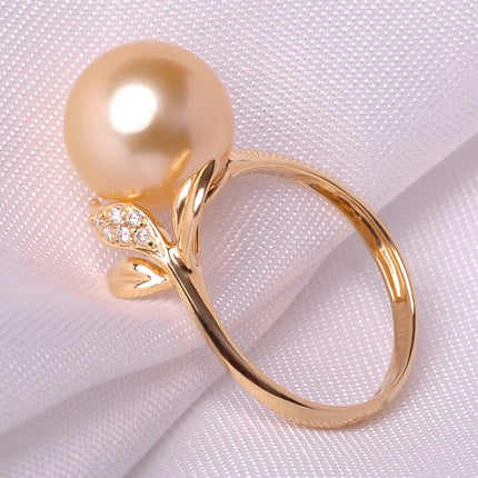 18K Gold Simple Pearl Ring for Women - wnkrs