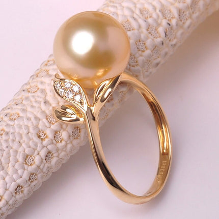 18K Gold Simple Pearl Ring for Women - wnkrs