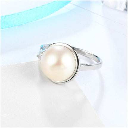 Elegant 925 Sterling Silver with Natural Freshwater Pearl Ring for Women - Wnkrs