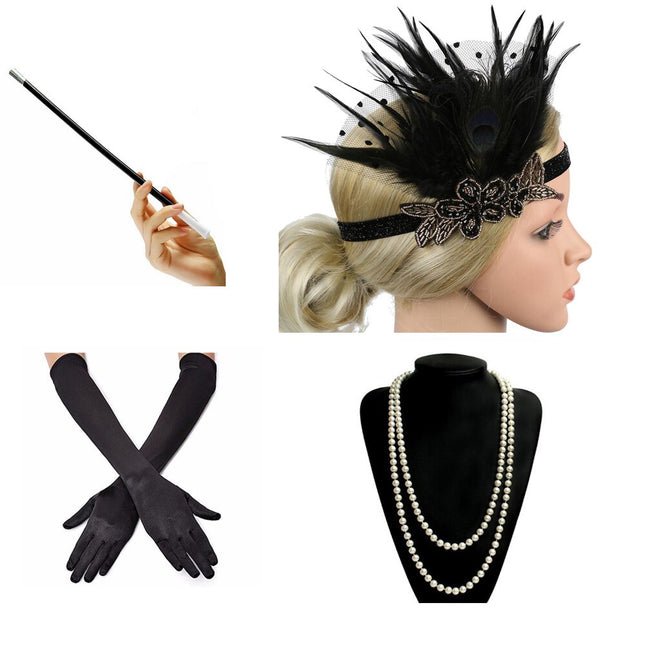 Great Gatsby Costume Accessories 4 Pcs Set - Wnkrs