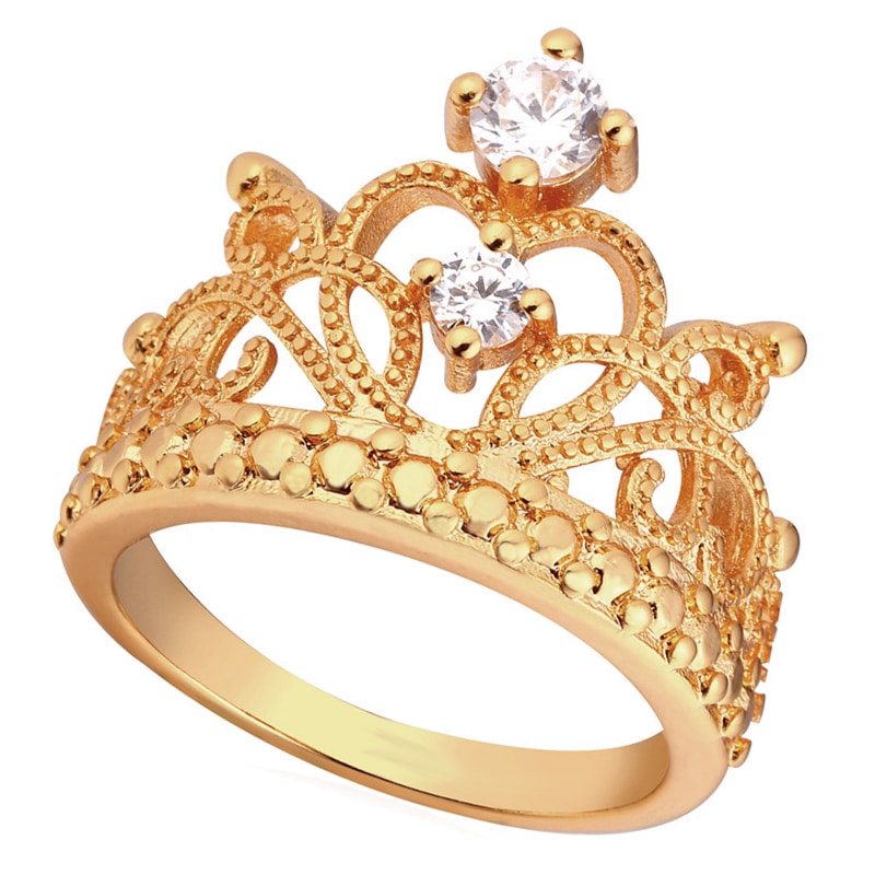 Cubic Zirconia Crown Design Women's Ring