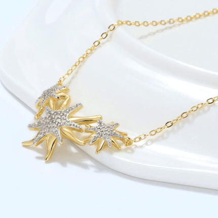 Zircon Sea Starfish Design Women's Statement Necklace - Wnkrs