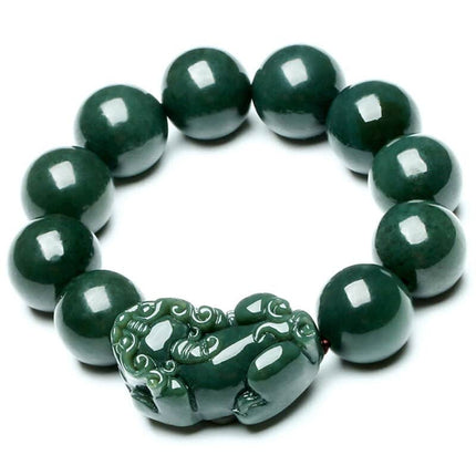 Feng Shui Style Deep Green Jade Bracelet - Wnkrs