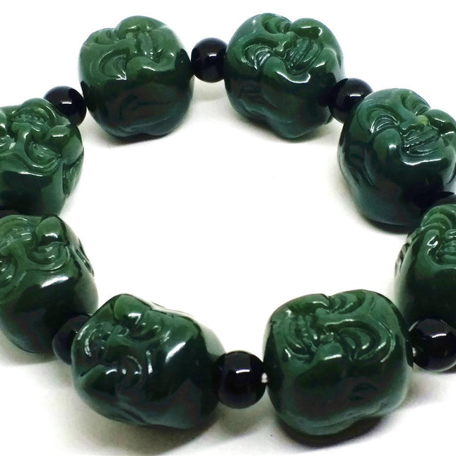 Feng Shui Style Deep Green Jade Bracelet - Wnkrs