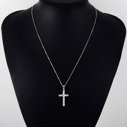 Women's Cubic Zirconia Cross Necklace - wnkrs