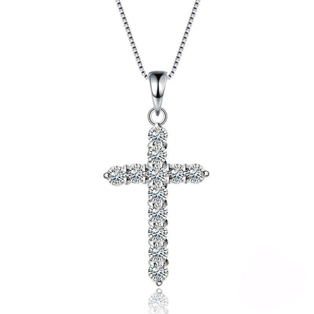 Women's Cubic Zirconia Cross Necklace - wnkrs