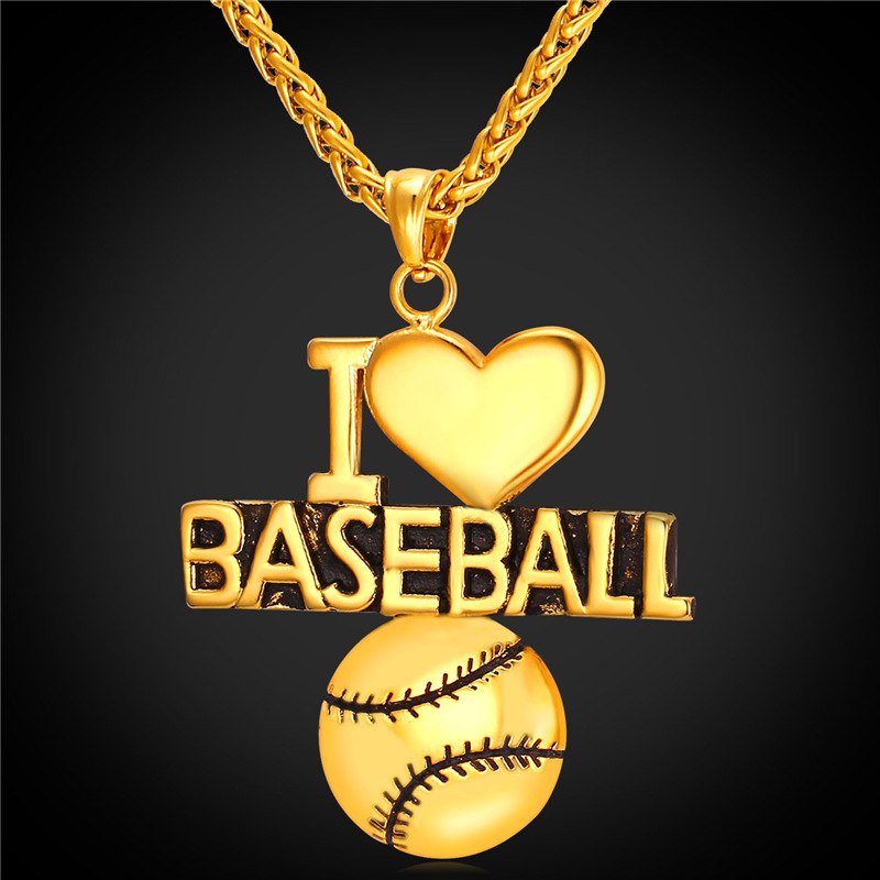Cute Baseball Style Inscribed Unisex Pendant