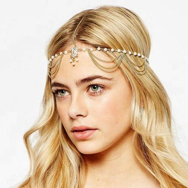 Women's Boho Pearls Decorated Head Chain - wnkrs