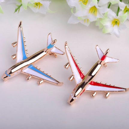Cute Airplane Shaped Shiny Metal Brooch - Wnkrs