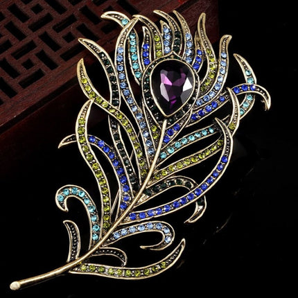 Women's Vintage Peacock Feather Brooch - Wnkrs