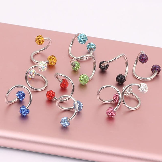 Crystal Double Balls Piercing - Wnkrs
