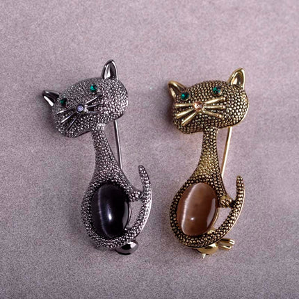 Women's Vintage Cat Brooch - Wnkrs