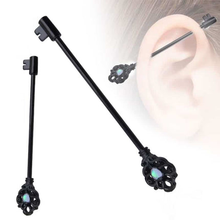 Fashionable Key Style Ear Industrial Barbell Piercing - Wnkrs