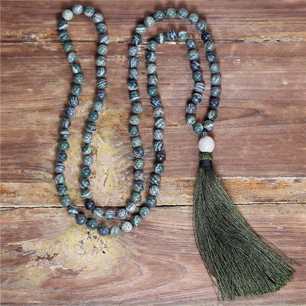 Beaded Long Tassel Necklace - Wnkrs