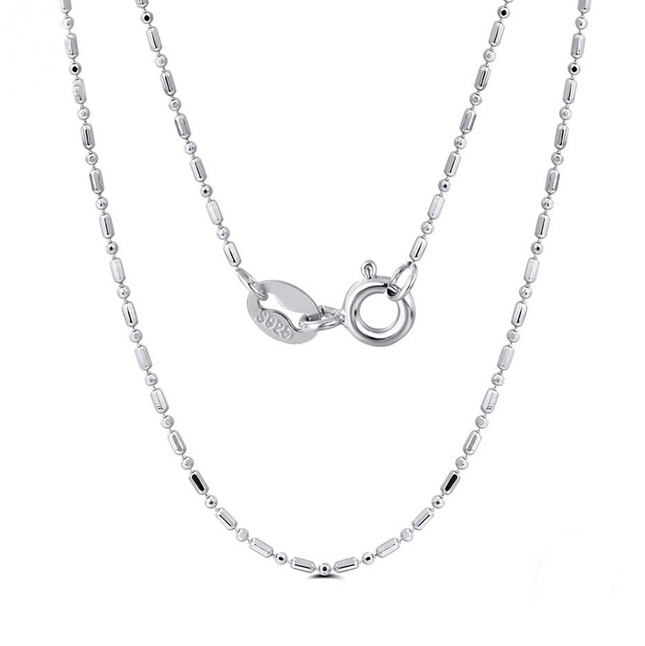 Thin Sterling Silver Women's Bead Chain - wnkrs