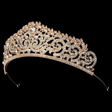 Women's Gold Tiara with Rhinestones - wnkrs