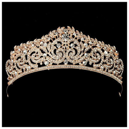 Women's Gold Tiara with Rhinestones - wnkrs