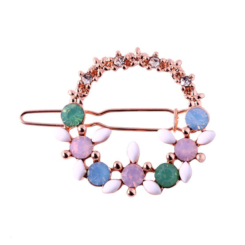 Colorful Round Hair Barrette for Women