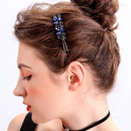 Black Women's Barrette with Blue Rhinestones - Wnkrs