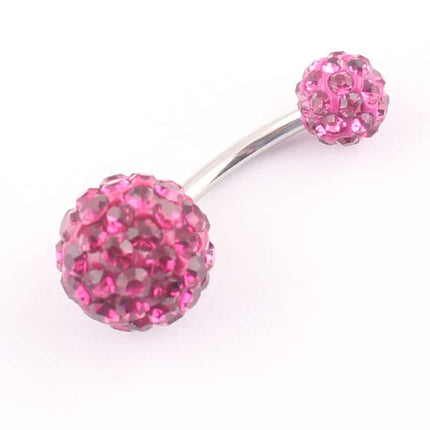 Double Crystal Balls Belly Piercing - Wnkrs
