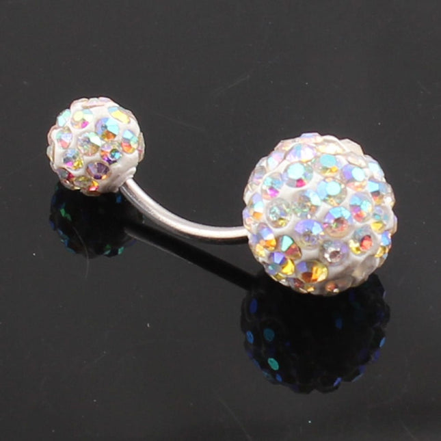 Double Crystal Balls Belly Piercing - Wnkrs