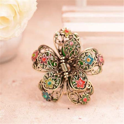 Enamel Colorful Charming Flowers Design Hair Clip - Wnkrs