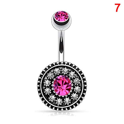 Belly Button Crystal Round Rings - Wnkrs