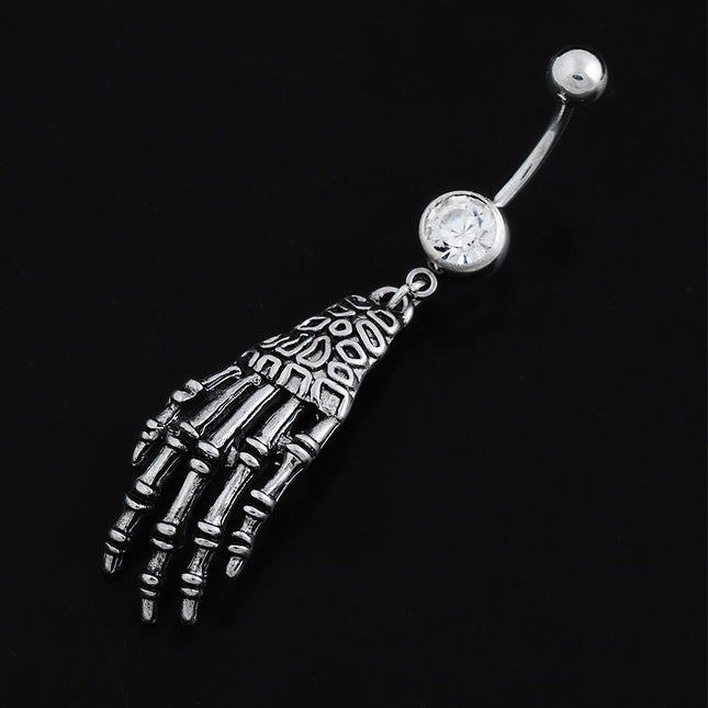 Women's Skeleton Hand Belly Button Ring - wnkrs