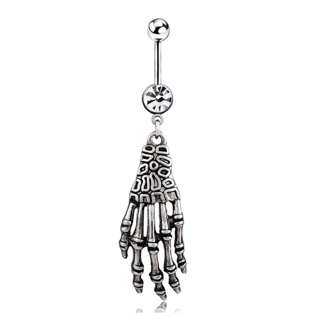 Women's Skeleton Hand Belly Button Ring - wnkrs