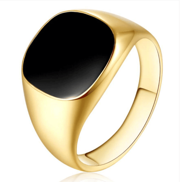 Classic Black Enamel Ring