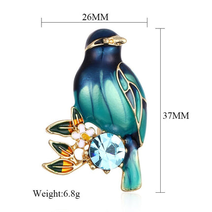 Colorful Enamel Bird Brooch for Women - Wnkrs