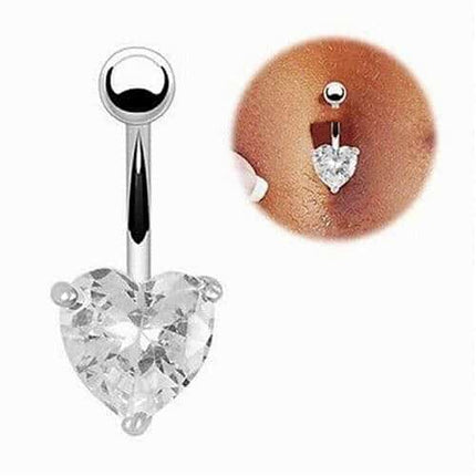 Crystal Heart Belly Ring - Wnkrs