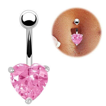 Crystal Heart Belly Ring - Wnkrs
