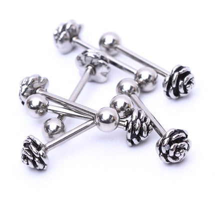 Steel Rose Tongue Ring - wnkrs