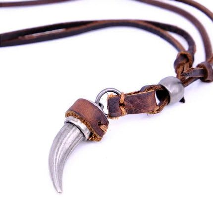 Horn Shaped Pendant Necklace for Men - Wnkrs