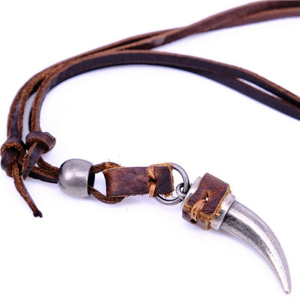 Horn Shaped Pendant Necklace for Men - Wnkrs