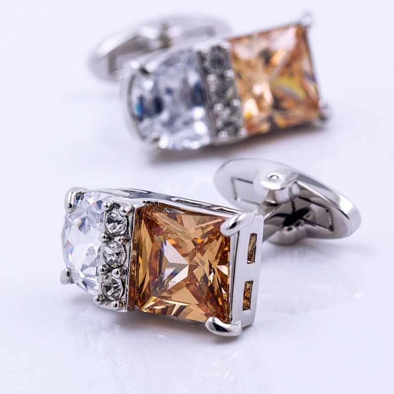 Men's Amber Crystal Cufflinks