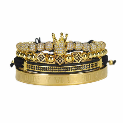 Men's King Beaded Bracelet 4 Pcs Set - Wnkrs
