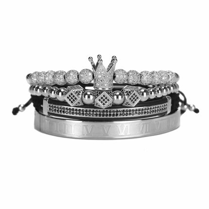 Men's King Beaded Bracelet 4 Pcs Set - Wnkrs
