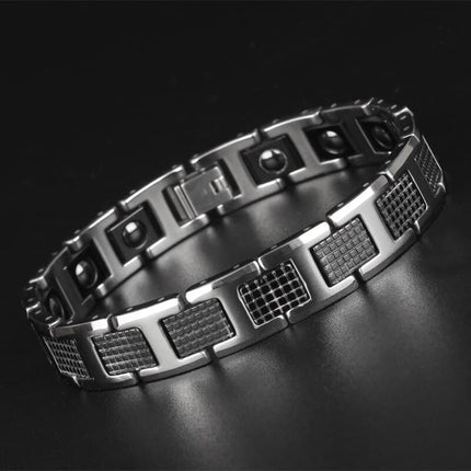 Men's Textured Tungsten Steel Magnetic Bracelet - Wnkrs