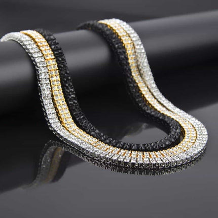 Men's Iced Out Two Rows Rhinestone Chains - Wnkrs