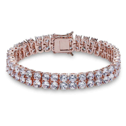 Men's Iced Out Two Rows Cubic Zirconia Bracelets - Wnkrs
