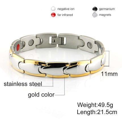 Men's Gold and Silver Stainless Steel Magnetic Bracelet - Wnkrs